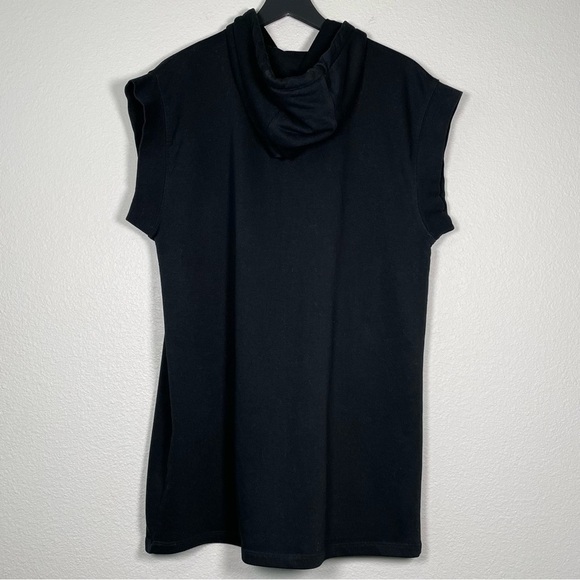 Zara Hooded Plush Dress in Black - Picture 3 of 8